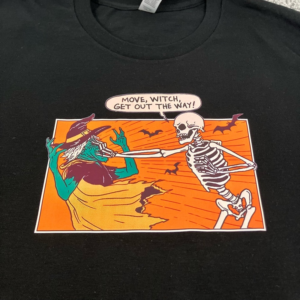 Move Witch,Get Out The Way! Skeleton Mushes Witch - Ludacris Men’s Black Tee